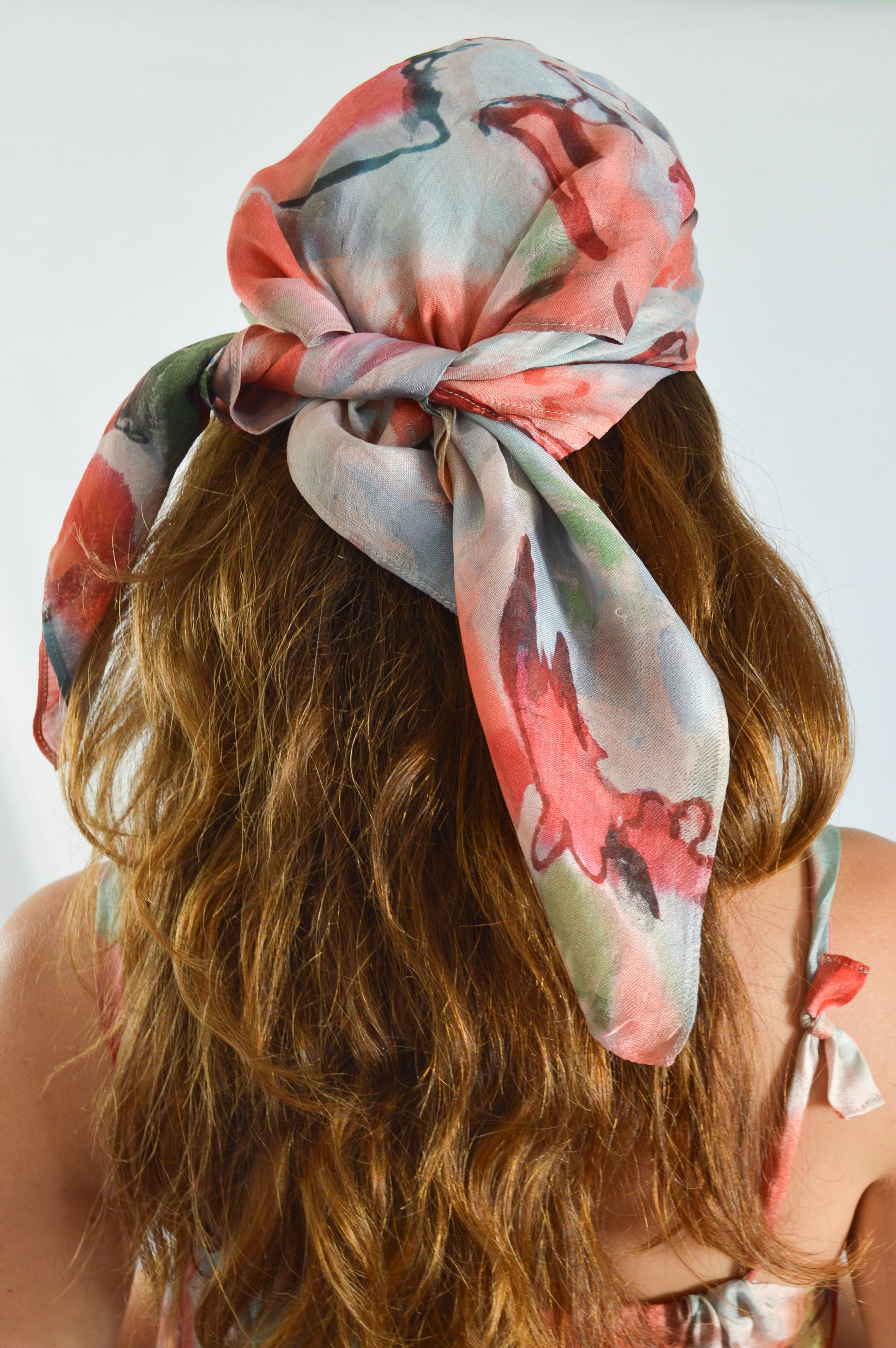 Soie- coquelicot foulard